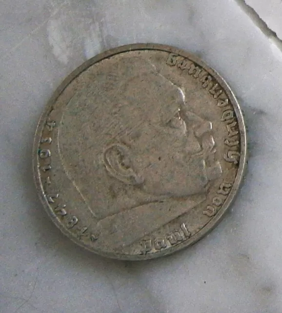 Deutsches Reich 5 Mark von 1937 (Silber) Paul von Hindenburg