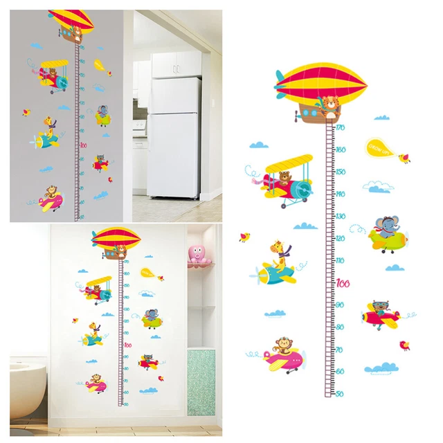 Tabla de altura para tatuajes de pared gráfico de altura de dibujos animados pegatina de pared niño