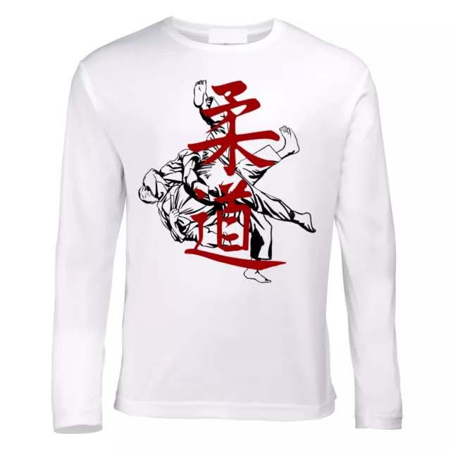 T-shirt a maniche lunghe Judo Karate Samurai arti marziali MMA Bushido