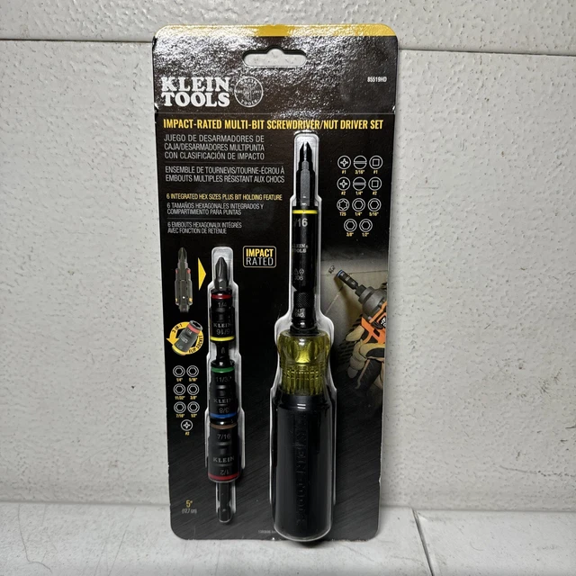 Klein Tools 7-in-1 Magnetic Impact Flip Socket Set with Handle 85519HD BRAND NEW