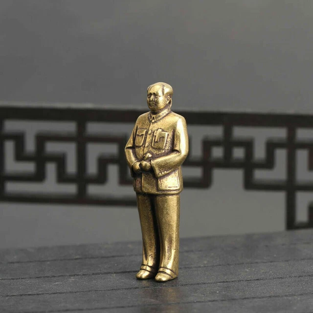 Chinese old antique Collection Asian Brass Chairman Mao Exquisite statue V