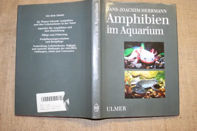 Fachbuch Amphibien im Aquarium Pflege Haltung Axolotl Kröten Salamander Frosch