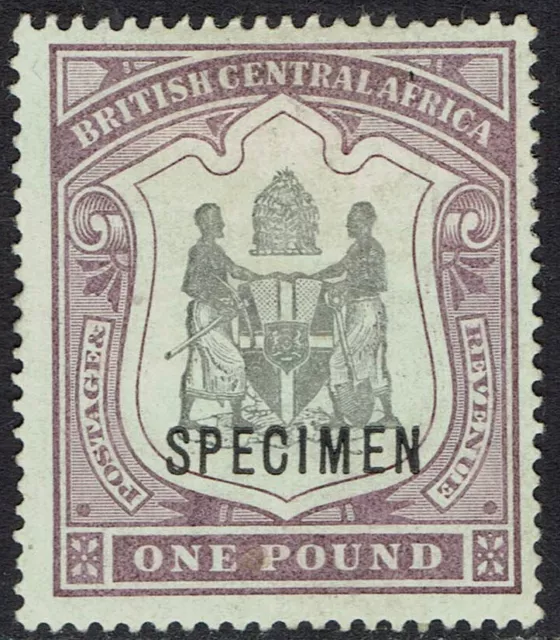 British Central Africa 1897 Arms £1 Specimen