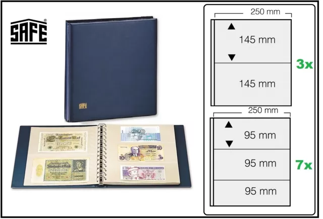 Banknotenalbum-Großformat-Favorit SAFE-7351 10-Banknotenhüllen 14-Ring-Mechanik