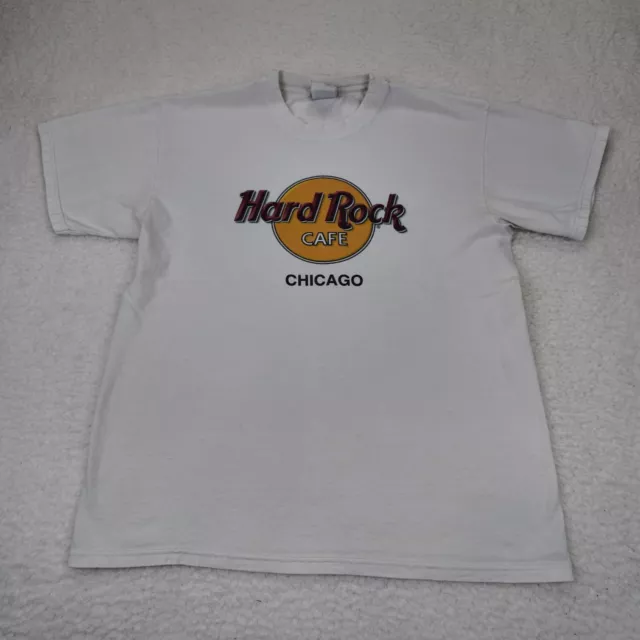 Vintage Hard Rock Cafe T-Shirt Men's Large Chicago Made In The USA White 90's