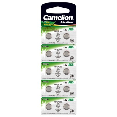 2 CAMELION AG5 LR754 ALKALINE BATTERIES LR48 393 SR754W 1.5V 2BL EXP 2021 NEW 