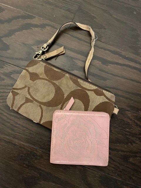 Coach Top Zip Clutch Purse + Coach Pink Wallet | Lot Of 2, Women’s Coach Purse