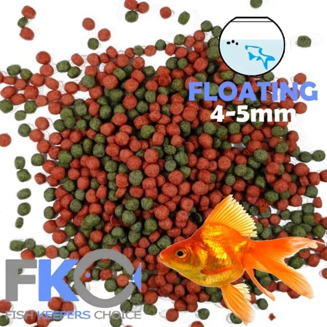 FKC Goldfish & Koi Small Aqua Aquarium, Pond Floating Fish Food Pellets 4-5mm