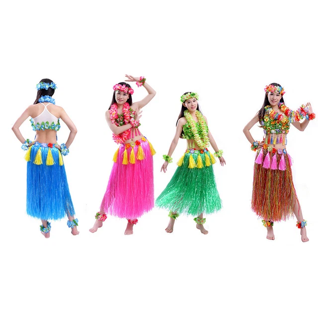 80 cm erba hawaiana gonna hula donna abito festa festa fibra di plastica-H7