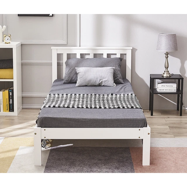 MODERN 3FT SINGLE Bed Frame Pine Bed Slatted Bed Base without Footboard