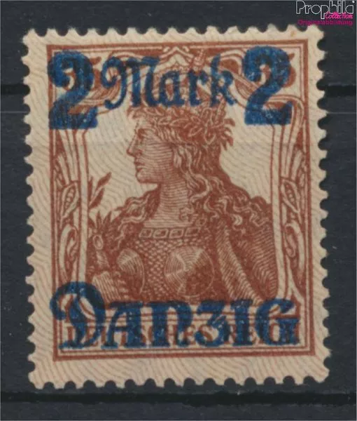 Briefmarken Danzig 1920 Mi 43I Unterdruckspitzen nach oben postfrisch (9910789