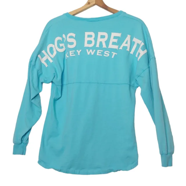 Hogs Breath Saloon Key West Florida Spirit Jersey Womens XS Shirt Blue Long Slv
