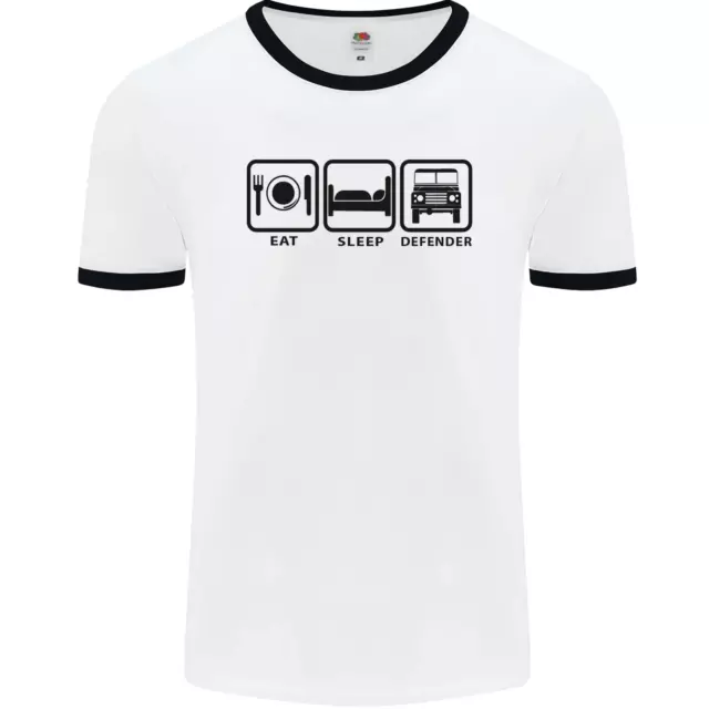 Maglietta Eat Sleep 4X4 Off Road Roading Car da uomo bianca