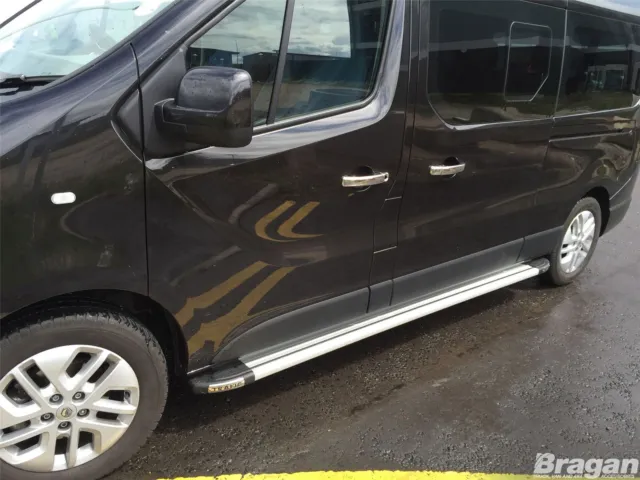 To Fit 14+ Renault Trafic SWB Polished Aluminium Side Step Running Boards Silver