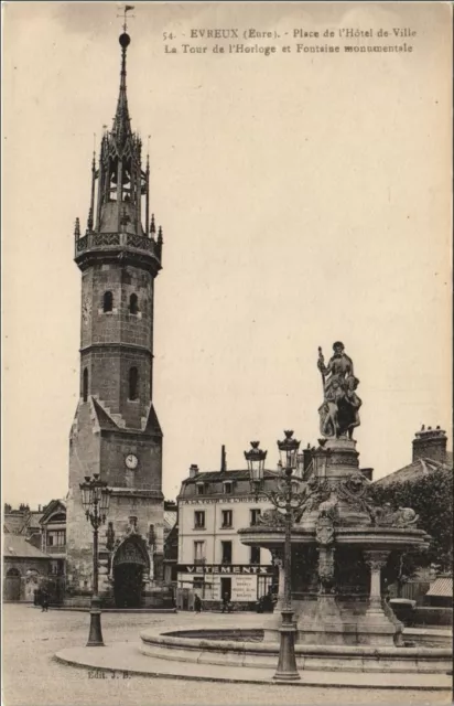 CPA EVREUX Place de l'Hotel-de-Ville - La Tour de l'Horloge (1148771)