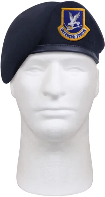 Midnight Blue Inspection Ready Beret US Air Force USAF Flash Defensor Fortis