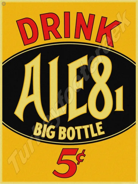 Drink Ale 8 One 5 Cents 18" x 24" Metal Sign