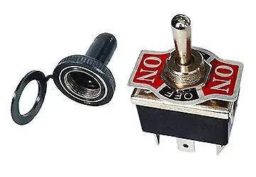 Heavy Duty Toggle Switch with Rubber Boot DPDT Center Off 20 Amp