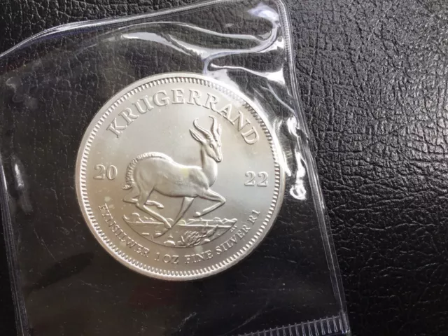 1oz Fine Silver Krugerrand Coin - 2022 - South African Springbok