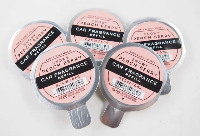 (10) Bath Body Works Snowy Peach Berry Scentportable Fragrance Refill New 0.2oz