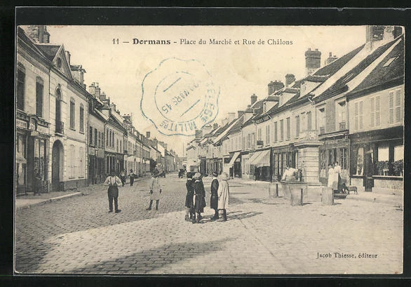 CPA Dermans, Place du Marche et Rue de Chalons