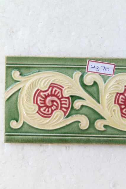 Japan antique art nouveau vintage majolica border tile c1900 Decorative NH4370 3