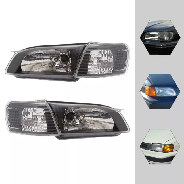 CLEAR HEADLIGH HEADLAMP CHROME For 1995-1999 TOYOTA Tercel LHD