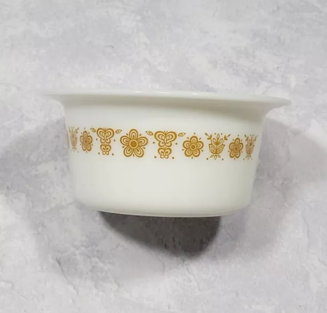 Vintage Pyrex Butterfly Gold Small Butter Tub #75 Small Wide Rim Bowl No Lid