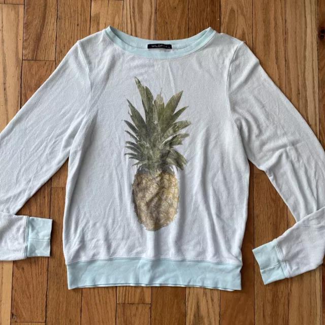 Wildfox Blue Pineapple Baggy Beach Jumper BBJ Sweatshirt Size S