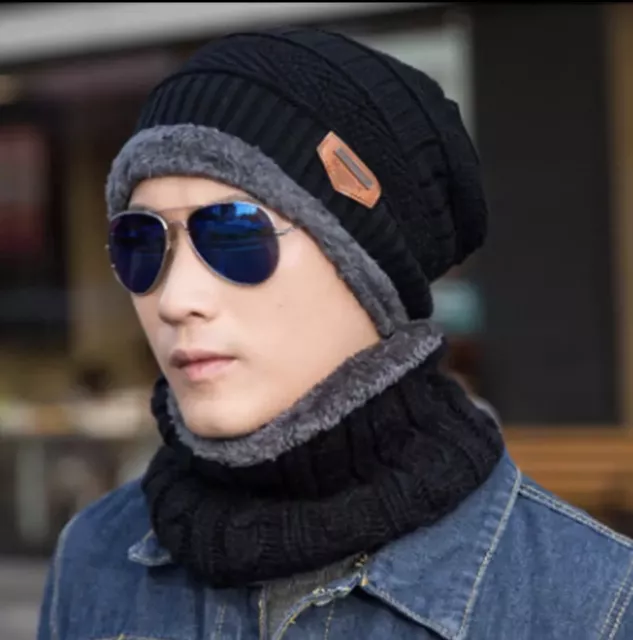 Gorro Para Hombre Gorros De Invierno Hombres Para El Frio Con Bufanda Punto