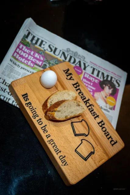solid oak serving breakfast cheese bread board, Personalised  Mothers Day Gift