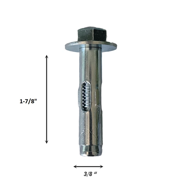 CONCRETE SLEEVE ANCHOR 3/8" x 1 7/8" Hex Nut Head Zinc Plated 5.