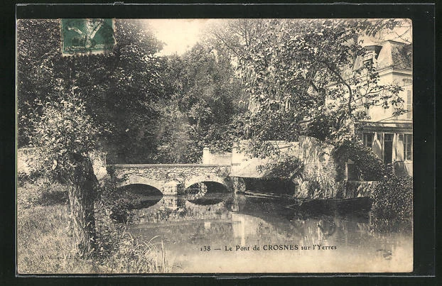 CPA Crosnes, Le Pont sur l'Yerres, Alte Pont