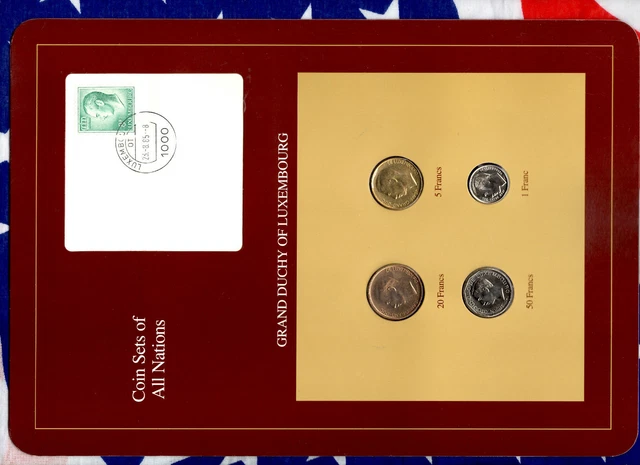 Coin Sets of All Nations Luxembourg w/Card 1990-1991 50 Francs 1991 UNC 23.8.85