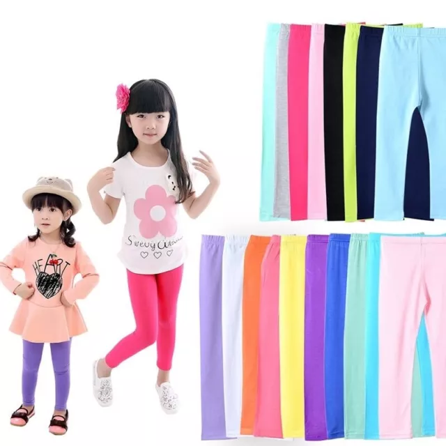 Pants Girl Soft Elastic Modal Cotton Kids Leggings Candy Color Skinny Trousers C