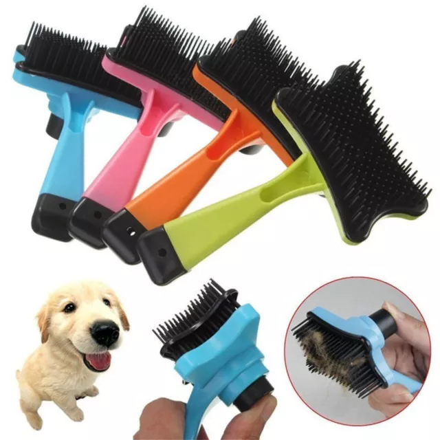 Pet Dog Cat Grooming Shedding Hair Smooth Brush Fur Removal Comb Cleaning Tool