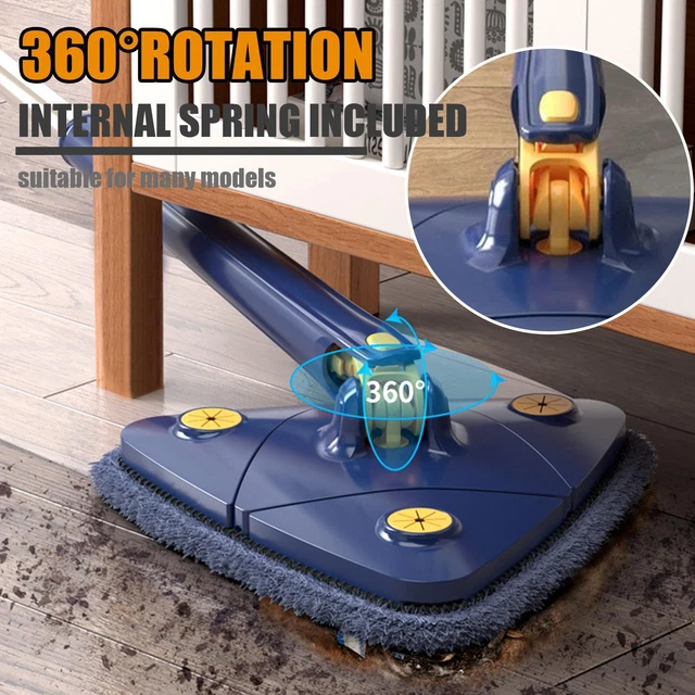 Fregona de limpieza triangular ajustable 360° varilla de limpieza telescópica giratoria V0T2
