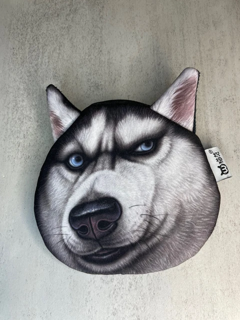 Husky Coin Purse Small Zip Bag Blue Eyes Black & White Siberian