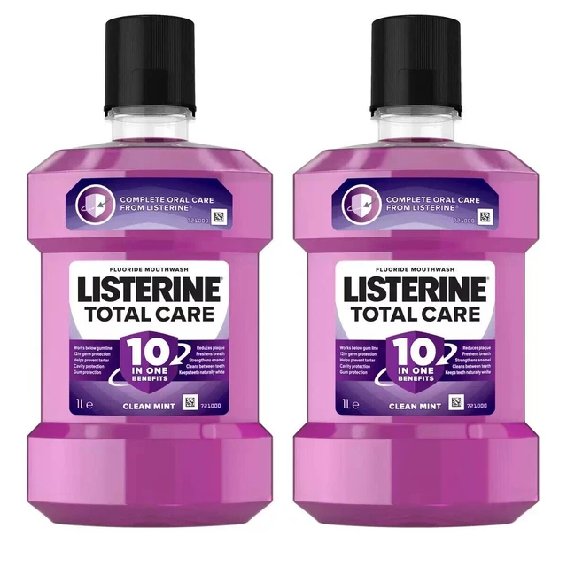 Listerine Total Care 10 In 1 Sauber Neuwertig Mundwasser Packung 2 X 1L