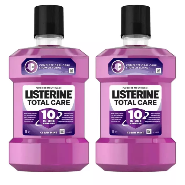 Paquete De Enjuague Bucal Listerine Total Care 10 En 1 Limpio Como Nuevo 2 X 1L