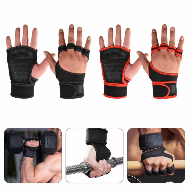 Fitness Gloves Weight Lifting Workout Training Wrist Wrap Strap Men / Women Gym