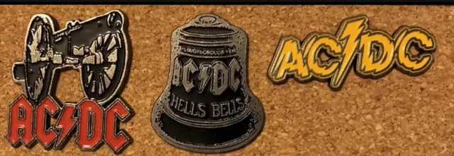 AC/DC pin Rock And Roll Pins AcDc Hell’s Bells Cd Album Logo 3 (three) Hat Set