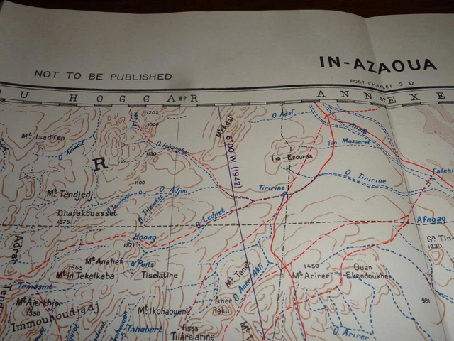 Map 1942 WW2 Army Military  - NOT TO BE PUBLISHED - ALGERIA IN-AZAOUA AFRICA