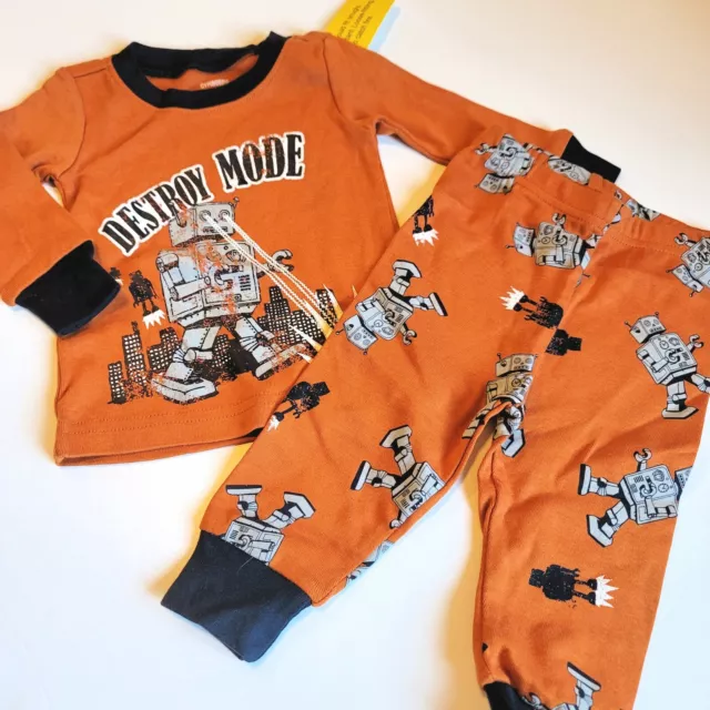 Gymboree Boys sz 6-12 mo Winter Gymmies Lot Pajamas NWT PJs Robot Hockey Dog 3