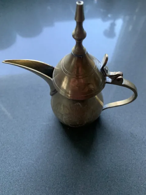 Vintage Islamic Arabic Brass Dallah Coffee Tea Pot Middle Eastern