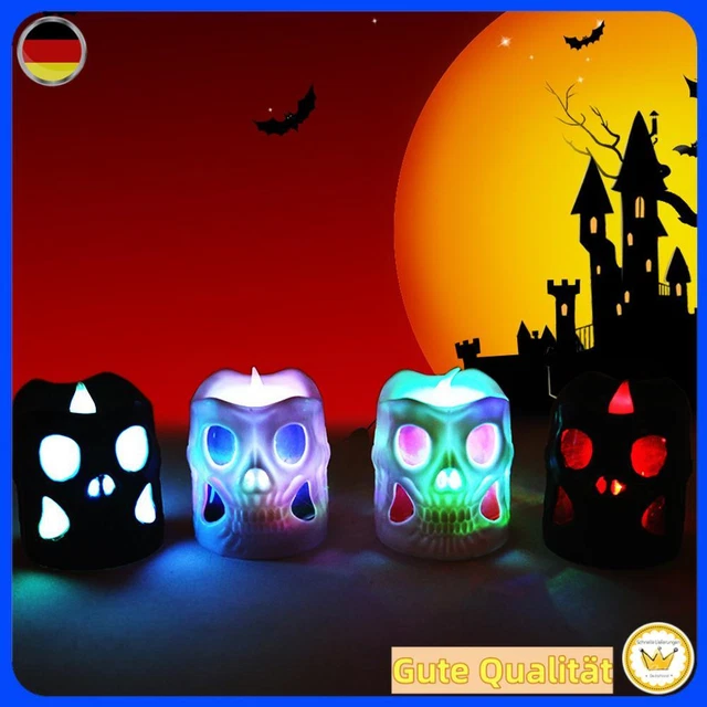 3 Stück Skelett Kerze Lichter Halloween Dekoration Thriller Party Spielzeug DE