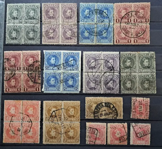 ESPAÑA . 1901 , lote de sellos de Alfonso XIII.