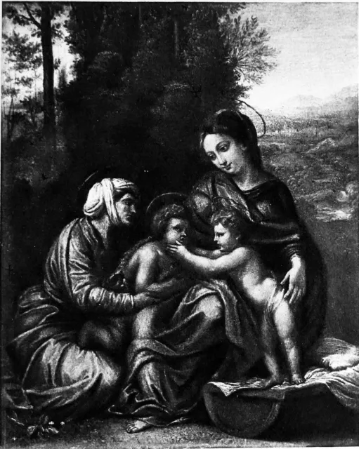 La PETITE SAINTE FAMILLE (Raffaello Sanzio) - Gravure 19e siècle (sous serpente)