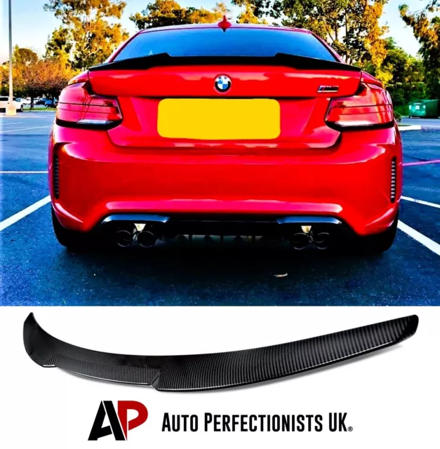 BMW 2 Series M2 F22 F87 Carbon Fibre M4 Style Rear Boot Spoiler Lip Wing 2014-21 2