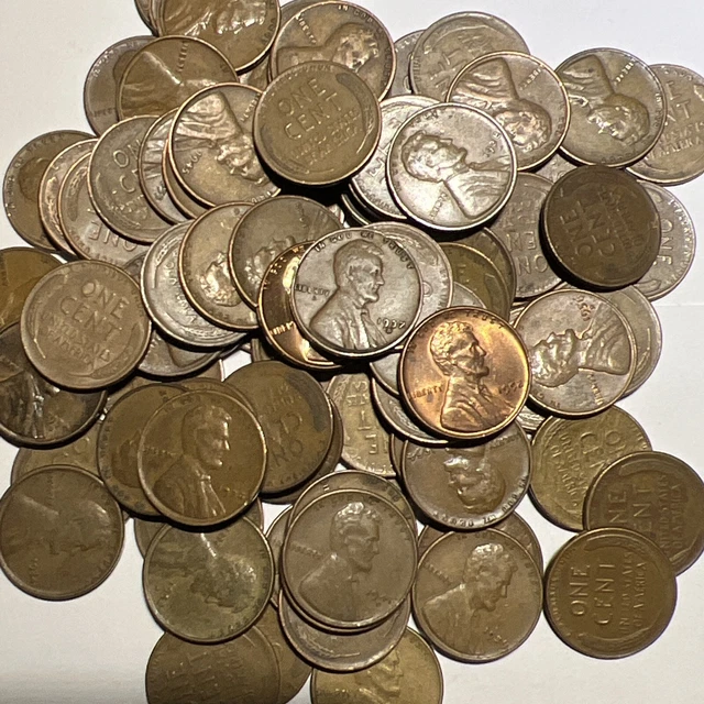 VG-BU Roll of 50 Lincoln Wheat Cents 1930-1958 Philadelphia Denver San Francisco